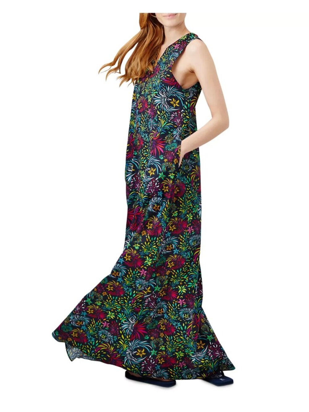 Vilebrequin Evening Birds Maxi Swim Cover-Up, Size Large